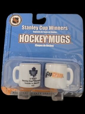 NHL White Stanley Cup Winners Hockey Mini Mugs Set Toronto 1967